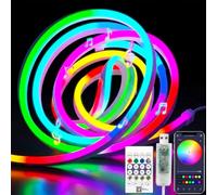 ShineBurky RGBIC Neon LED Strip Lights 10M USB Rope Light 5V Music Sync | Outdoor Colour Changing Waterproof Lights for Teens Bedroom TV Backlight Gaming Room Monitor Bar Under Cabinet Wall Decor