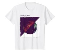 Shinedown Planet Zero White T-Shirt, Youth, White, Medium