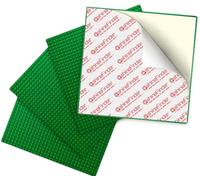 shineFinder 4 Plate Set Building Plate Compatible with Lego Building Blocks, 25.5 x 25.5 cm, Peel and Stick Base Plate for Table Top, Wall, Storage Box (4 Pieces, Green)