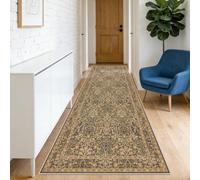 shinefly Washable 2'6" x 8' Runners for Hallways, Non Slip Long Floor Runner for Kitchen, Entryway Indoor, Stain Resistant Rubber Backing Floral Decor Rug (Goldenrod)