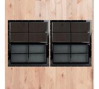 Shineforu Shed Windows 2 Pack Black (18” W x 23” H)