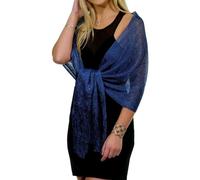 ShineGlitz Shawls and Wraps for Evening Dresses, Metallic Glitter Shawls for Women, Sparkling Wedding Giving Shawl Gift, Navy Blue1, One Size