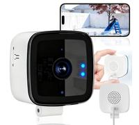 Shinehalo Smart 2K Window Security Camera - 3MP Ultra-Clear Indoor Dome with Enhanced Color Night Vision, Wireless Stick-On Setup & Motion Detection for Home & Family Protection (Single, 5 GHz)