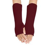 SHINEHUA Winter Fingerless Gloves Women Winter Warm Fingerless Gloves Arm Warmers with Thumb Hole Knitted Touchscreen Warm Stretchy Half Finger Mittens for Cycling Working