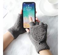 SHINEHUA Winter Gloves for Women Winter Warm Gloves for Girls Ladies Cycling Working Driving 2025 Soft Knitted Touchscreen Warm Stretchy Half Finger Mittens Cycling Working