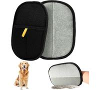 Shinekoo 2Pcs Pet Hair Removal Gloves, Double Sided Dog Cat Grooming Glove, Reusable Electrostatic Pets Static Removal Gants for Washing, Deshedding, Grooming Cats, Clothes, Sofas, Carpets