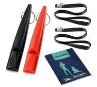 Shinekoo 2Pcs Professional Dog Whistle with Lanyards, Ultrasonic Plastic Dog Training Whistles to Stop Barking, High Pitch Silent Whistles for Recall Bark Control Pet Flute Dog Training
