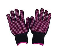 Shinekoo Heat Resistant Glove for Hair Styling, 2Pcs Professional Heatproof Anti-Scald Heat Mittens with Silicone Nodules for Flat Iron Curling Wand Iron Hot-Air Brushes