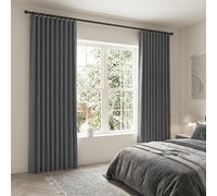 SHINELAND Blackout Curtains 90 Inches Long,Back Tab Pleated Drapes for Living Room Bedroom 2 Panels Set