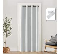 SHINELAND Closet Doors Curtain,52 Inch Extra Wide Accordion Door Look 80 Inch Length Insulated Thermal Curtains for Winter Room Divider Pantry Cabinet