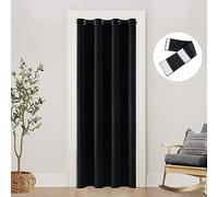 SHINELAND Divider Cover for Front Door Screen,Privacy Thermal Insulation Soundproofing Black Out Curtains for Bedroom Doorway Tapestry Closet Bathroom Patio Sliding Glass Doors,80 Inches Long