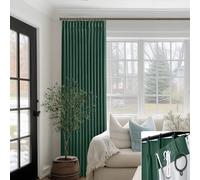 SHINELAND Emerald Green Dark Academia Curtains,Art Deco William Morris Blackout Tropical Curtains for Living Room Bedroom