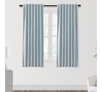 SHINELAND Short 54 Inch Long Black Out Curtains for Bedroom Windows,Light Coastal Blue Room Darkening Blackout Rod Pocket Curtains for Kids Girls Room 54 Inch Length 2 Panel Set