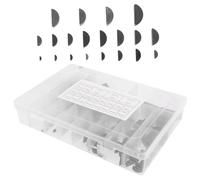 SHINEOFI 1 Box Crescent Key Set Shape Semicircle Bond Key Hardware Assortment for Heavy Equipment Half Circle Carbon Steel Silver