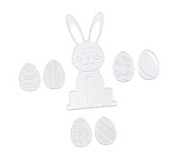 SHINEOFI 1 Rabbit Embossing Die Easter Template Easter Cutting Die Outdoor Happy Easter Die Cut Easter Stencils Inflatable Easter Dies for Card Making Decor Easter Eggs Carbon Steel Silver