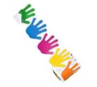 SHINEOFI 1 Roll Self-adhesive Bulletin Board Borders Colorful Handprint Pastel Border Roll Coated Paper Creative Classroom Appeal Easy Application and Easy Removal for Teaching Space