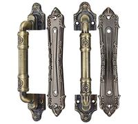 SHINEOFI 1 Set Alloy Sliding Door Handle Metal Pull Handle for Glass and Barn Doors Vintage Bronze Design Easy Installation Durable and Sturdy Replacement for Home Decor