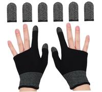SHINEOFI 1 Set Gaming Finger Gloves Touchscreen Elastic Sleeves for Mobile Gamers Breathable Comfort Enhanced Agility Fit for All Touchscreen Devices of Copper Fiber Gloves