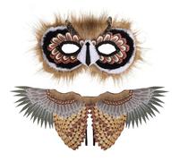 SHINEOFI 1 Set Owl Wings Mask, Owl Cosplay Costume, Kids Dress Up Prop, Stage Performance Decoration, Multi-Color, Non-Woven Fabric
