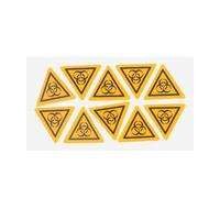 SHINEOFI 10 Pcs Laboratory Biosafety Warning Labels, 15mm Equilateral Biohazard Sign Decals, Caution Stickers for Infection Risk in Labs