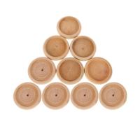 SHINEOFI 10 Pcs Small Reusable Wooden Needle Cushion Bases with Solid Wood Compact Pin Holder for Mini Sewing Tools and DIY Artware Display in Black