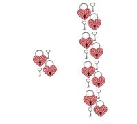 SHINEOFI 10 Sets Heart Shaped Lock Durable Couple Travel Padlocks for Luggage Handbags and More Symbolizing Love and Commitment Keepsake for Your Journeys
