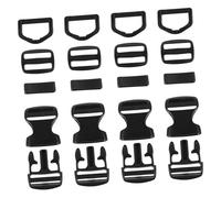 SHINEOFI 10 Sets of Black Pom Pet Collar Buckles with Sturdy Webbing Strap, Lightweight Construction and Wear-resistant Design, for Dog Training Collars and Webbing Buckle Replacement