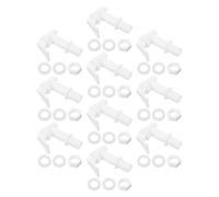 SHINEOFI 10 Sets Replacement Beverage Dispenser Spigot Tap Plastic White Drink Dispenser Spout with 7 Mm Pipe Diameter for Wine Barrel and Water Tank, for Home Beverage Setups