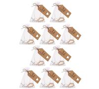 SHINEOFI 10 Sets Wooden Cross Rosary Beads with Mesh Bags and Greeting Cards, Small Catholic Baptism Rosary Favors, Confirmation and Christening Party Supplies