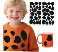 SHINEOFI 10 Sheets Adhesive Felt Spots, Black Cow Print Stickers, Felt Messy Dots Sticker Pads for DIY Wall, Car, Laptop, Water Bottle & Home Decor, Peel and Stick