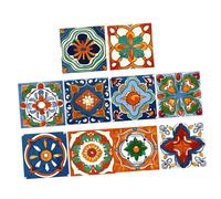 SHINEOFI 10 Sheets Moroccan Style Tile Stickers for Kitchen Bathroom Self-Adhesive Peel and Stick Tile Decals Oil-Resistant Decorative Wall Coverings Each