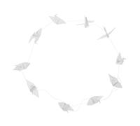 SHINEOFI 10 Strings Strings White Origami Crane Garland Handmade Paper Bird Streamers for Wedding Bridal Shower Birthday Party Decorations Japanese Ceiling Hanging Decor