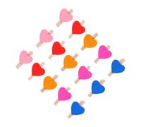 SHINEOFI 100 Pcs Mini Heart Photo Clips Wooden Clothespin Decorative Light Weight Multi-Functional Natural Wood Clips for Crafts and Random Color