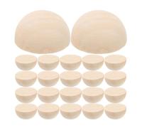SHINEOFI 100Pcs 3Cm Wooden Half Beads Unfinished Natural Half Round Wooden Beads for Jewellery Craft DIY Craft Making Home Decoration Garland and Painting Projects