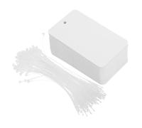 SHINEOFI 100pcs Blank White PVC Tags with String Label Holders for Jewelry Display Necklace Cards Home Brewing Supplies Retail Shipping Tags