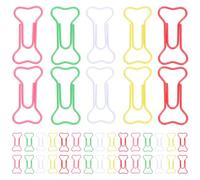 SHINEOFI 100pcs Bone Shaped Paper Clamps Colorful Cute Dog Bone Paper Memo Clips Page Holder Clamps for Office School Bookmark Files Notebook