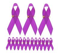SHINEOFI 100pcs Charity Brooch Ribbon Society Events Lapel Pins Pin Badge Brooch Pancreatic Cancer Awareness Domestic Violence Lapel Charity Event Polyester Purple