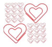 SHINEOFI 100pcs Heart Shaped Paper Clips Red Metal Bookmarks Decorative Journal Clips for Office Scrapbooking DIY Projects Creative Paperclip for Document Organization
