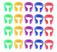 SHINEOFI 100Pcs Large Colorful Clip-On Poultry Foot Rings Leg Bands for Pigeons Ducks Chicken Doves Multi-Color Random with No Text Identification Suitable for Bird Health Monitoring