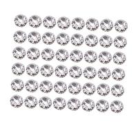 SHINEOFI 100pcs Metal Spacer Beads for Jewelry Making Sterling Silver Plated Brass Round Crystal Beads Smooth Surface DIY Craft Supplies for Bracelets and Necklaces