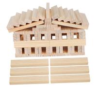 SHINEOFI 100pcs Montessori Wooden Building Blocks for Unfinished Wood Bricks for Crafts and Model Construction Educational Enhancing Spatial Skills and Family Interaction Suitable for