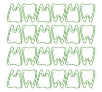SHINEOFI 100pcs Paper Clips Tooth Shaped Paperclips Cute Small Tooth Shaped Paper Clips for Office Stationery School Supplies Document Note Sorting Green