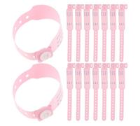 SHINEOFI 100pcs Pink Newborn Medical Id Wristbands with Secure Snap Adjustable PVC Hospital Identification Bands for Patient Recognition