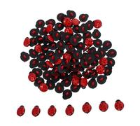 SHINEOFI 100pcs Plastic Ladybug Buttons 13x16mm for Sewing and Craft Embellishments, Novelty Clothing Fasteners for DIY Scrapbooking and Knitting Projects