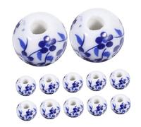 SHINEOFI 100PCS Porcelain Floral Ceramic Beads Large Easy Threading for DIY Jewelry Making Bracelets Necklaces Craft Supplies with Artistic Classical Designs