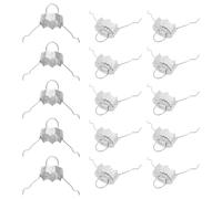 SHINEOFI 100pcs Round Christmas Ornament Caps Replacement Metal Bauble Tops for DIY Holiday Decorations Easy to Install Vintage Silver Caps with Elastic Slings for Home Store Hotel Festive