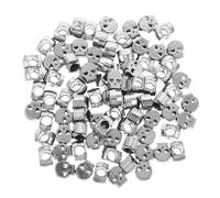 SHINEOFI 100pcs Skull Beads for Jewelry Making Large Alloy Spacer Beads Silver Finish DIY Supplies for Bracelets Necklaces Halloween Earring Charms Crafting Accessories