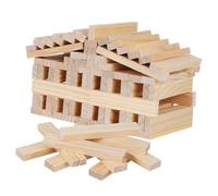 SHINEOFI 100pcs Wooden Building Blocks for Crafts Solid Wood Planks Montessori for Creativity Coordination Critical Thinking Stackable Smooth Surface Wood Strips for Adults