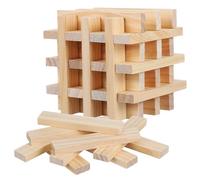 SHINEOFI 100pcs Wooden Building Blocks Wood for Family Interaction and Educational Play Smooth Natural Wood Strips for Creative Crafting and Imagination Development