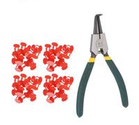 SHINEOFI 101PCS Poultry Eye Blinders Set with Alloy Steel Pliers Small Chicken and Pheasant Goggles to Prevent Pecking Injuries Enables Movement and Feeding